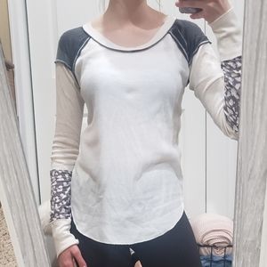 Free People size Medium Long Sleeve White Camo